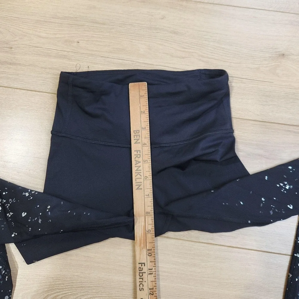 Lululemon Speed Wunder Leggings Womens 2 Black Spotted Ankle Yoga Running